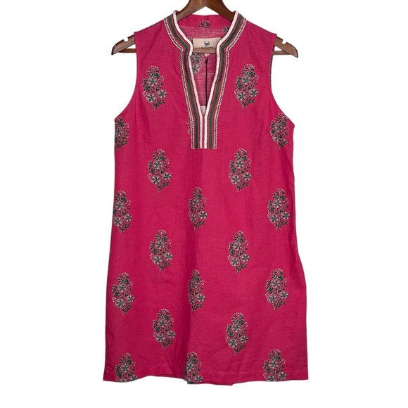 NWT Printfresh Ocean View Shift Dress Size S Pink Bouquet Blossoms Linen Blend - Picture 4 of 14